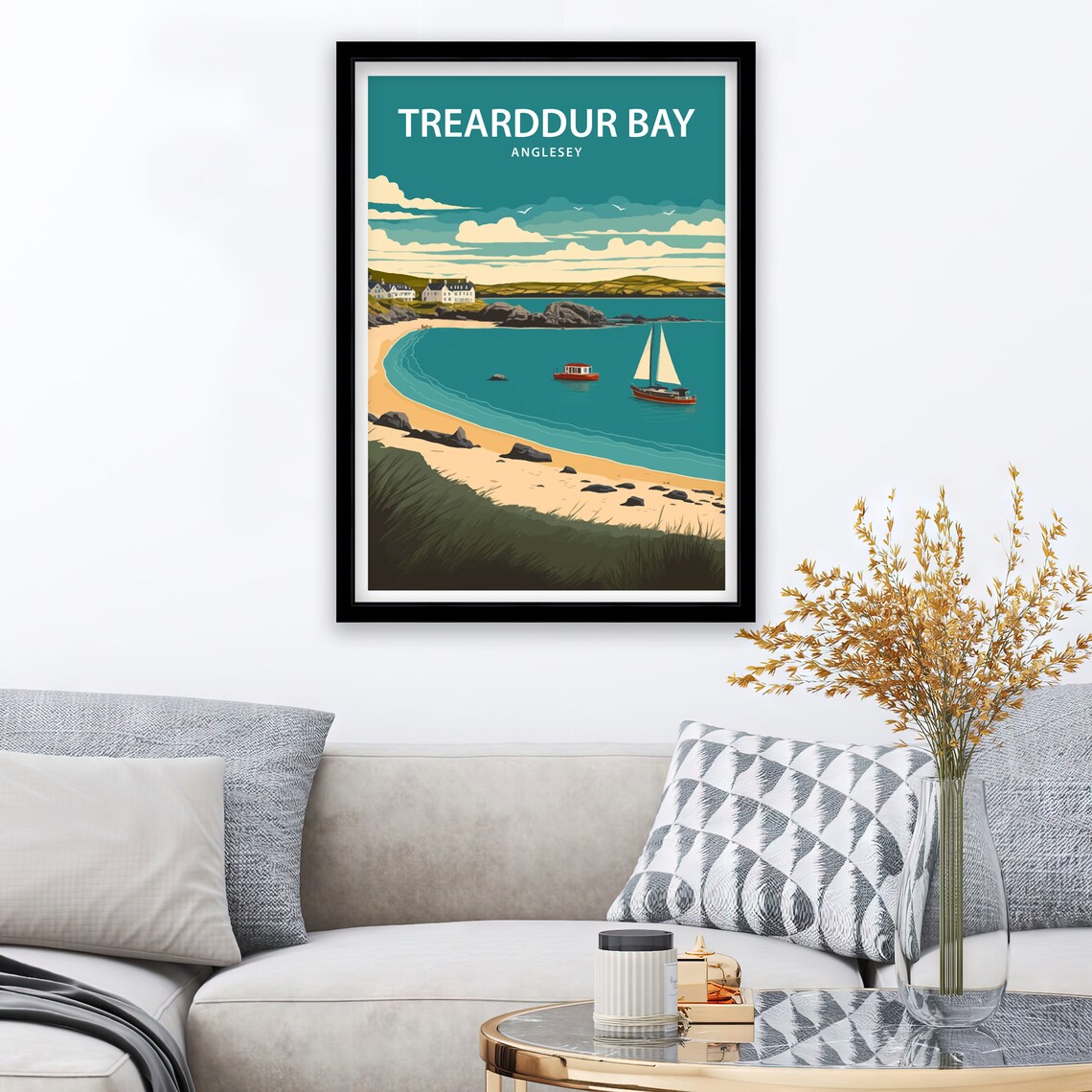 Trearddur Bay Travel Poster, Wales Wall Decor - Image 2