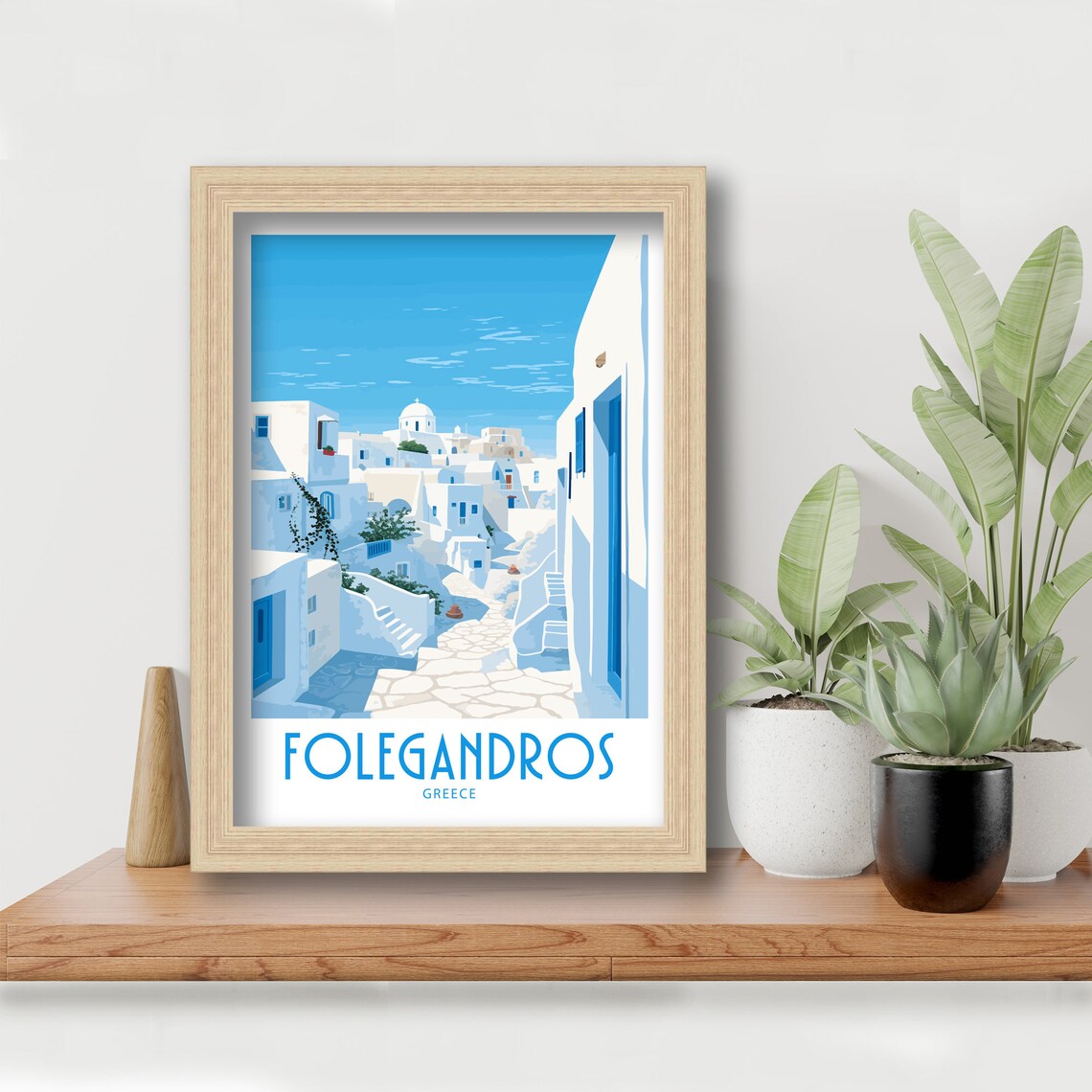 Folegandros Greece Domed Church Whitewashed Village Lane Travel Poster - Image 6