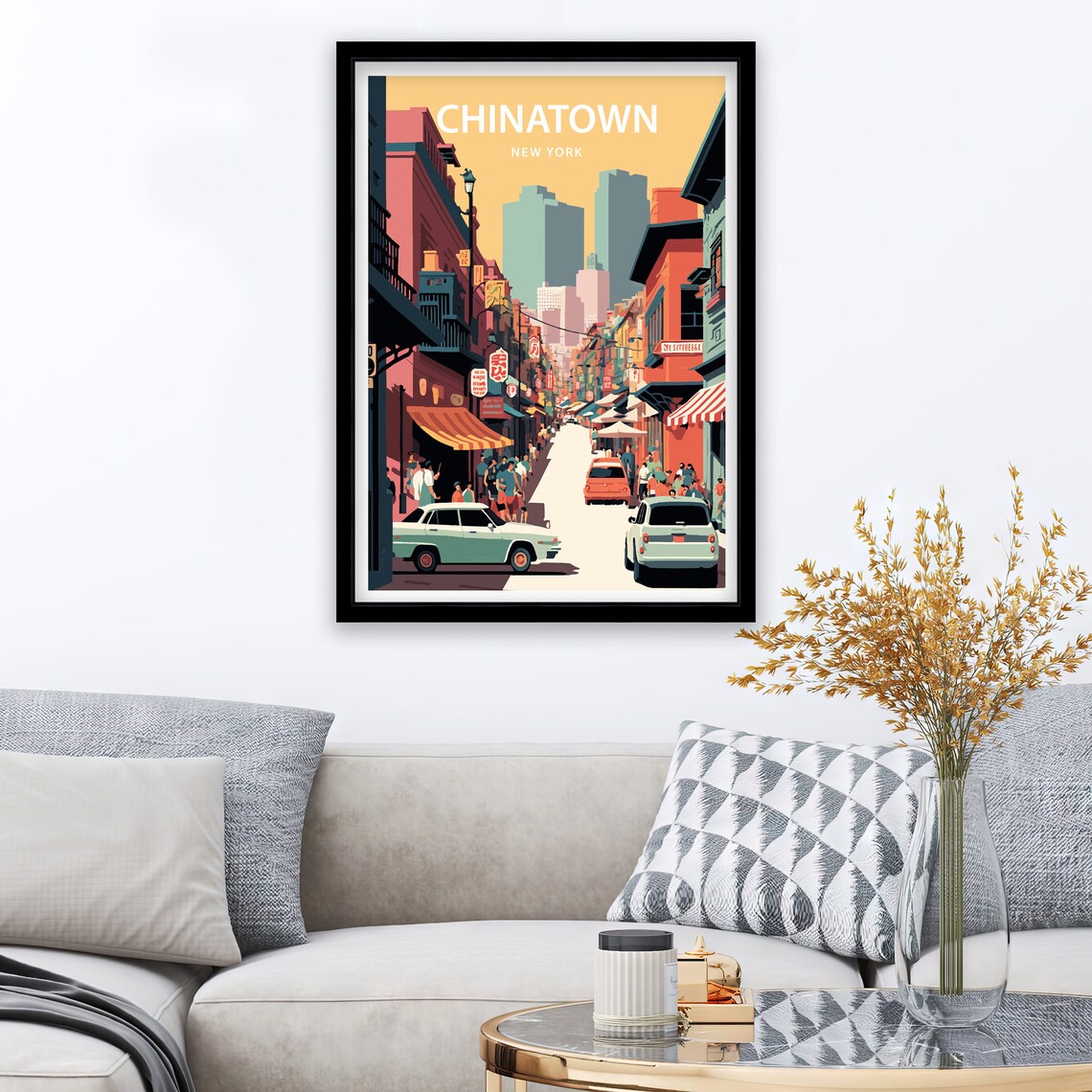 Chinatown New York Travel Poster, Wall Art Print - Image 2