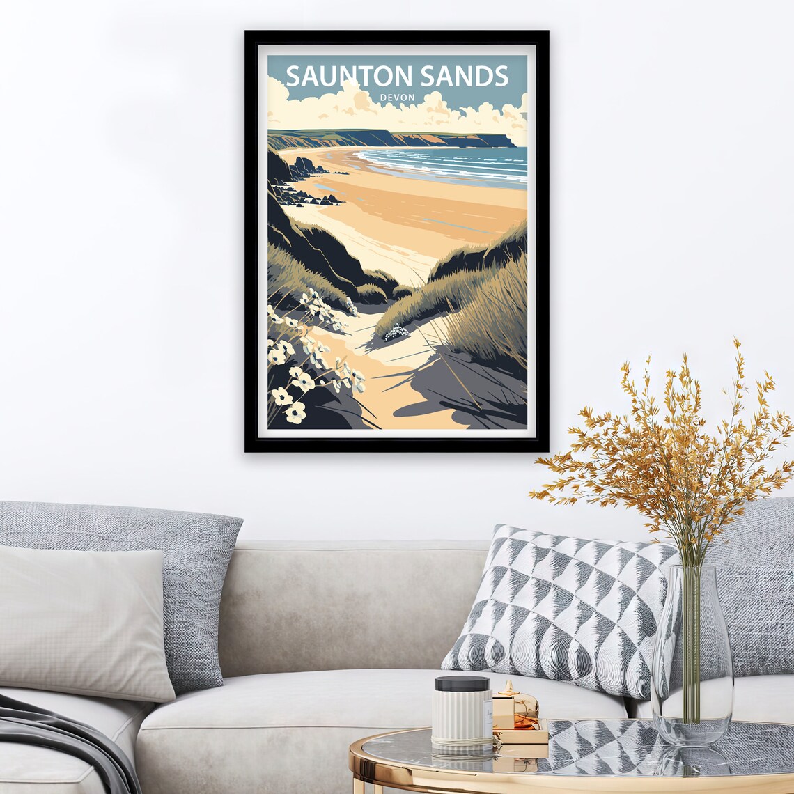 Saunton Sands Travel Poster, Coastal Art Print - Image 2