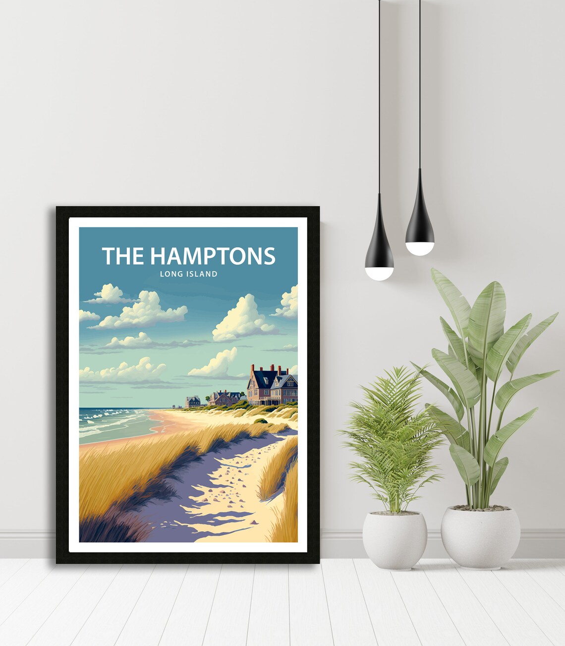 The Hamptons Beach Travel Poster, Long Island - Image 4