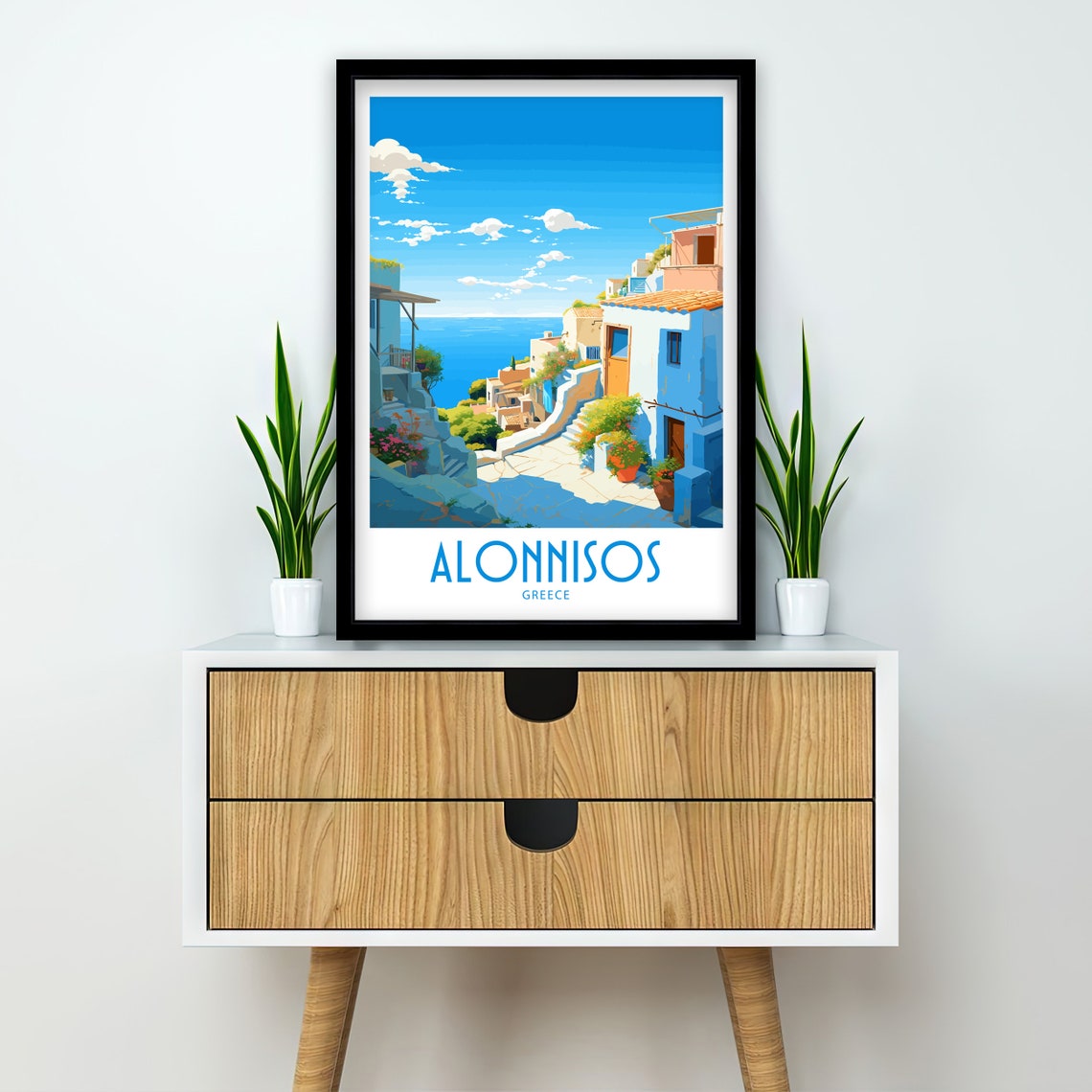 Alonnissos Travel Print Alonnissos Greece Poster Home Dcor Alonnissos Greece Print Alonnissos Greece Wall Decor Hanging Alonnissos Poster - Image 2