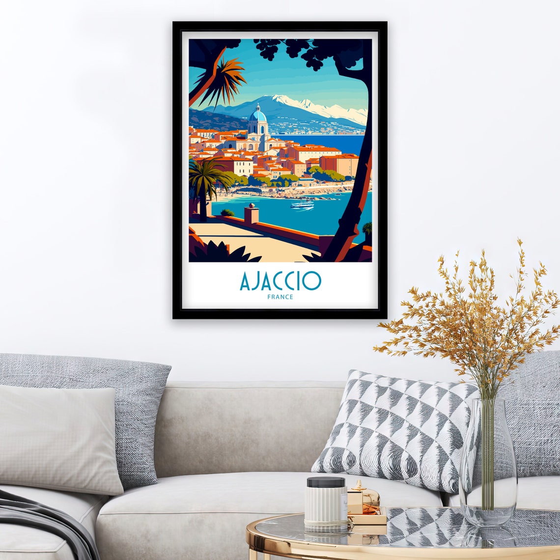 Ajaccio Travel Print Ajaccio France Poster Home Dcor Ajaccio France Art Print Ajaccio French Room Print Ajaccio France Wall Decor Ajaccio - Image 4