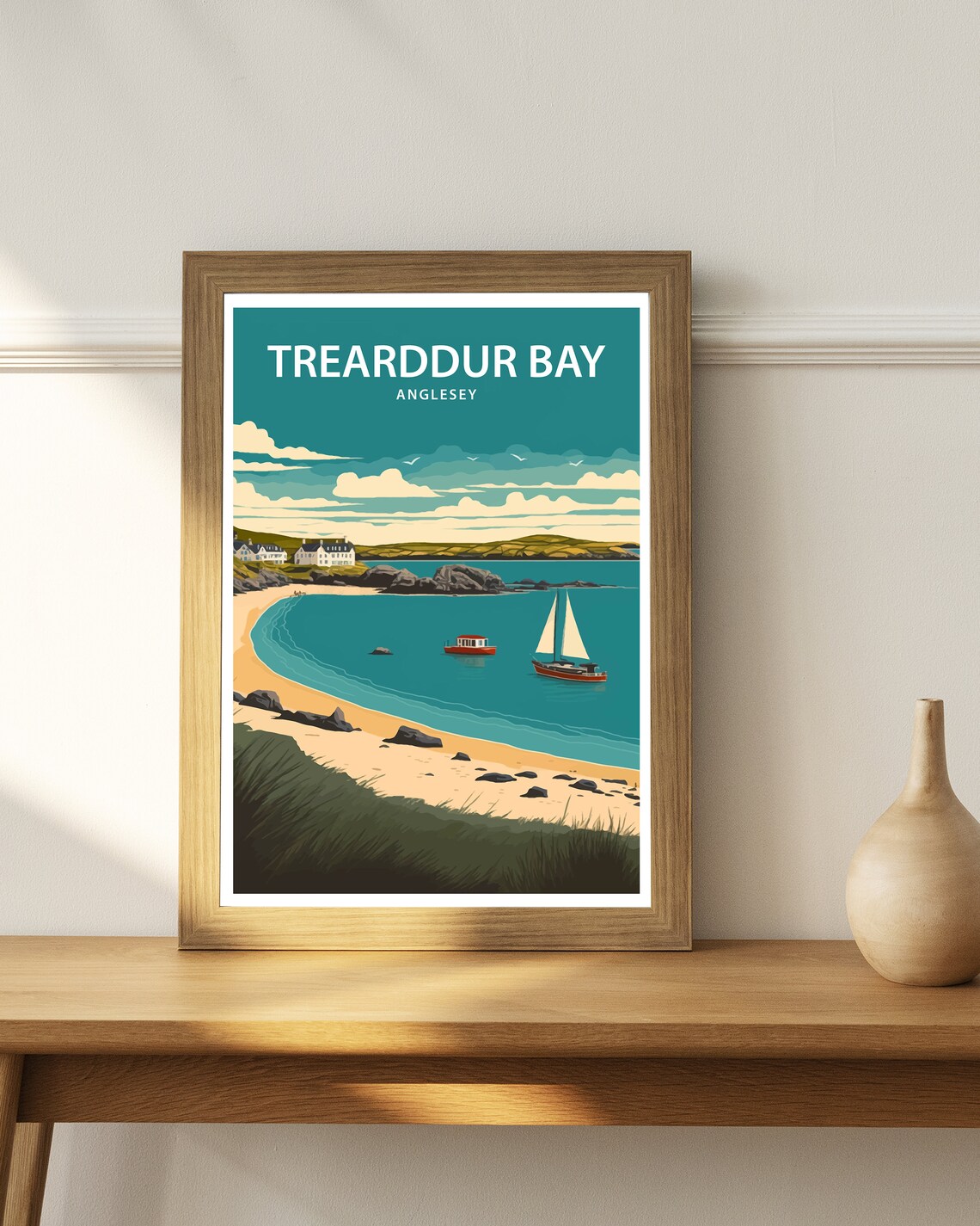 Trearddur Bay Travel Poster, Wales Wall Decor - Image 3