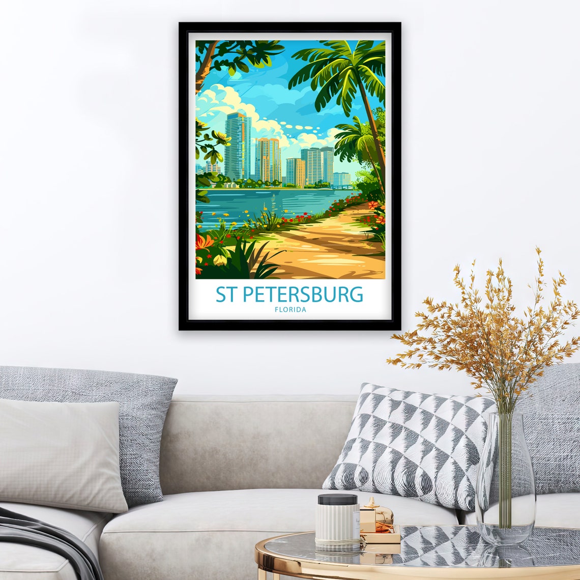 St Petersburg Florida Travel Print St Petersburg Wall Decor Usa St Petersburg Art St Petersburg Wall Art Usa Poster Gift St Petersburg Art - Image 2