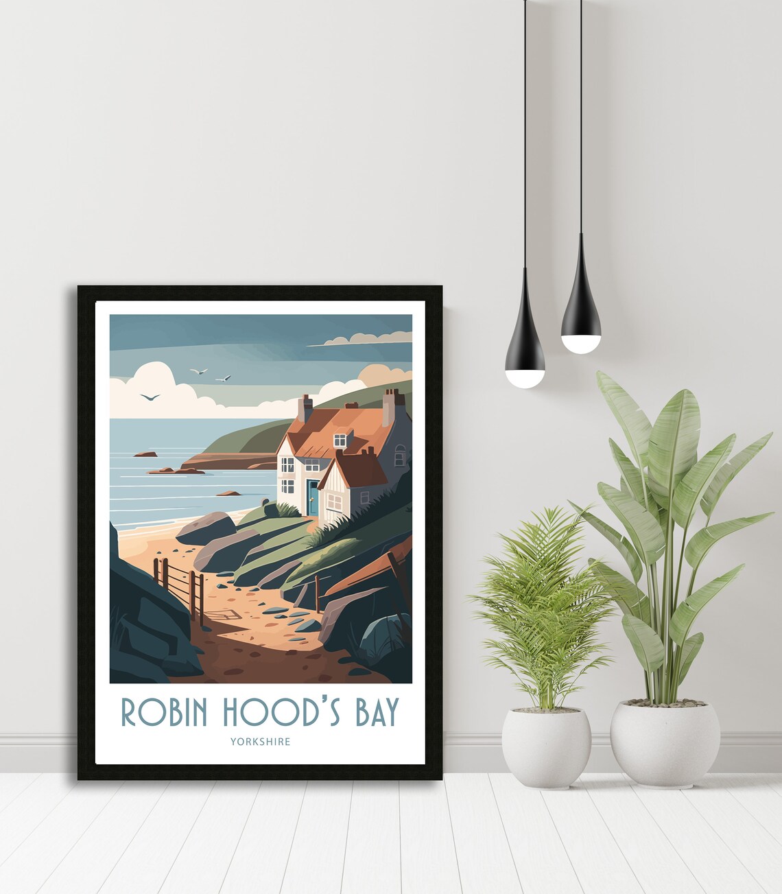 Robin Hoods Bay Travel Poster, North Yorkshire Coast - Image 2