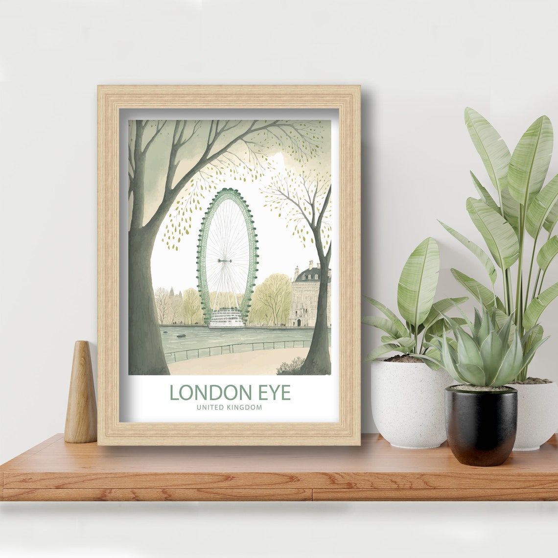 London Eye Art Print London Print London Eye Print Wall Art London Art Print Home Decor London Eye Poster London Eye Poster - Image 5