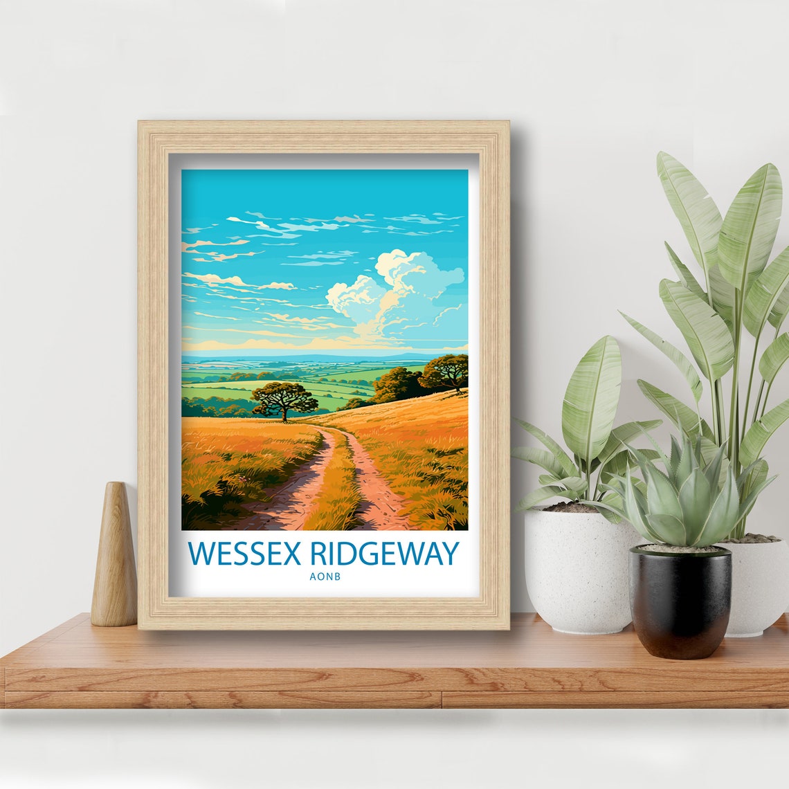 Wessex Ridgeway Aonb Travel Print Wessex Wall Decor Uk Wessex Art Wessex Wall Art Uk Poster Gift For Trail And Nature Lovers Aonb Dorset - Image 5