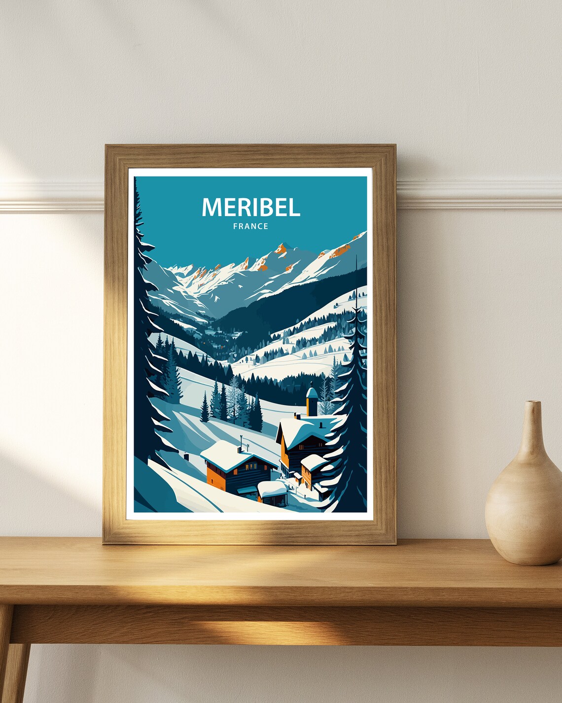 Meribel France Alpine Ski Village Snowy Mountain Winter Poster - Image 3