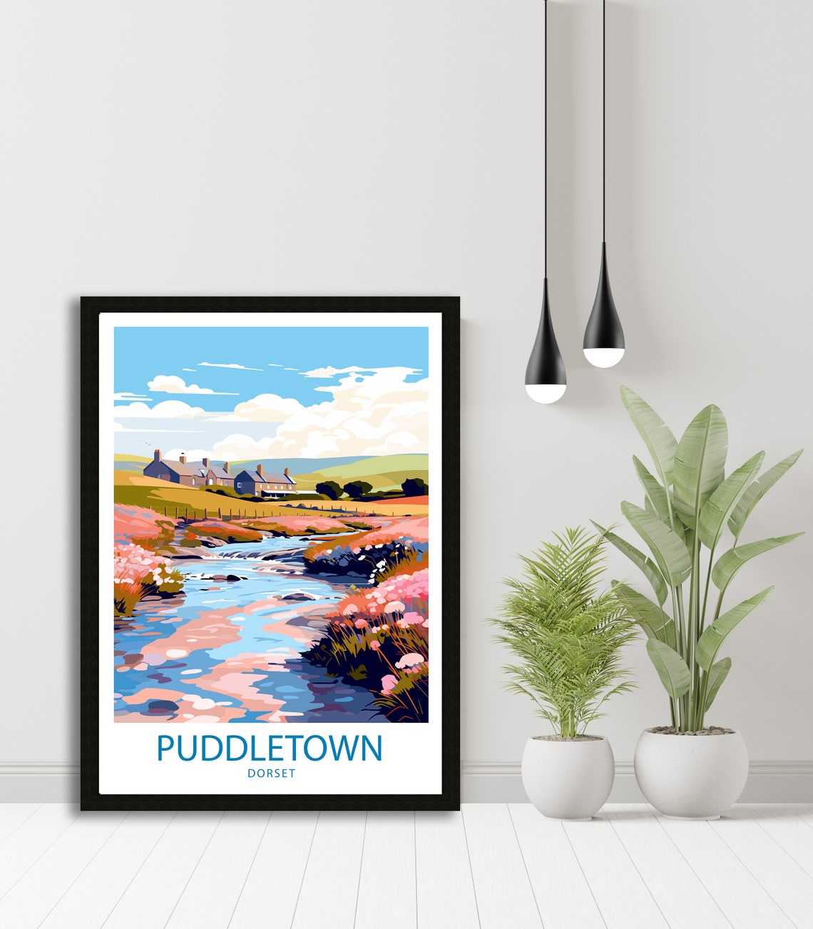 Puddletown Travel Print Puddletown Wall Decor Uk Puddletown Art Puddletown Wall Art Uk Poster Gift For Dorset Village Lovers Puddletown Art - Image 4