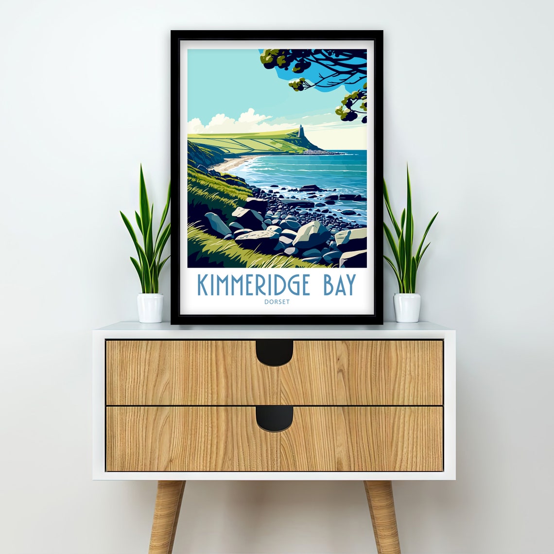 Kimmeridge Bay Dorset Green Headland View Vintage Travel Poster - Image 2