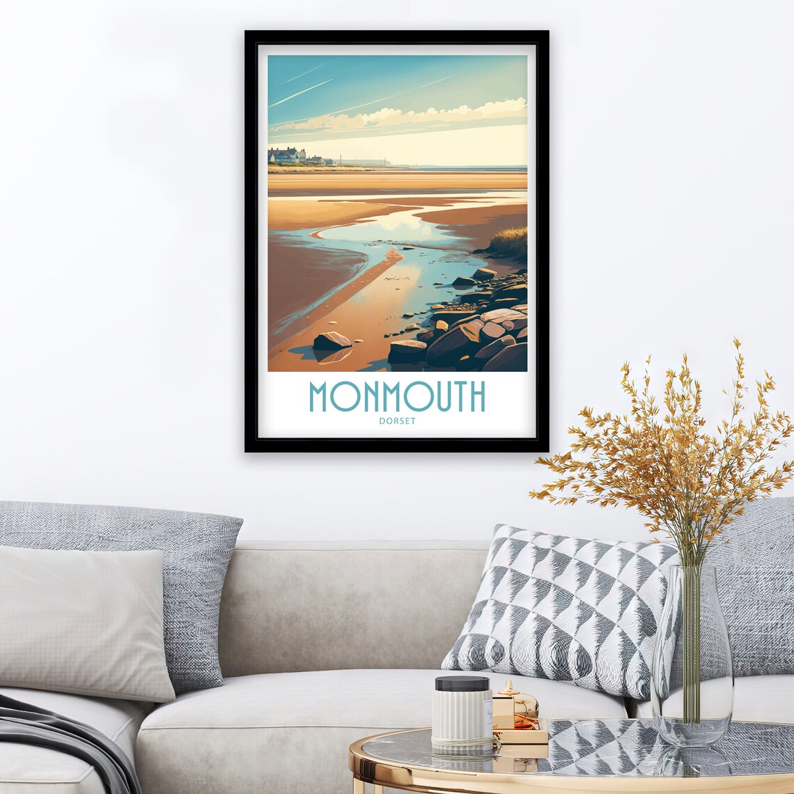 Monmouth Travel Print Monmouth Home Dcor Monmouth Dorset Art Print Monmouth Room Print Monmouth Scenic Wall Art Print For Monmouth Poster - Image 3