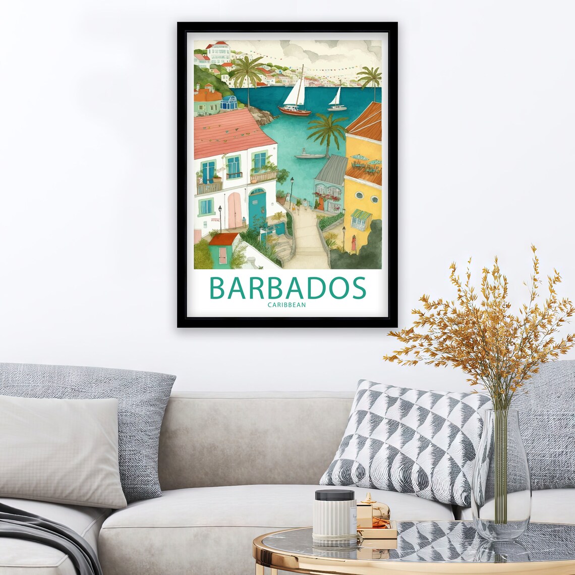 Barbados Caribbean Travel Poster, Caribbean Scenery - Image 3