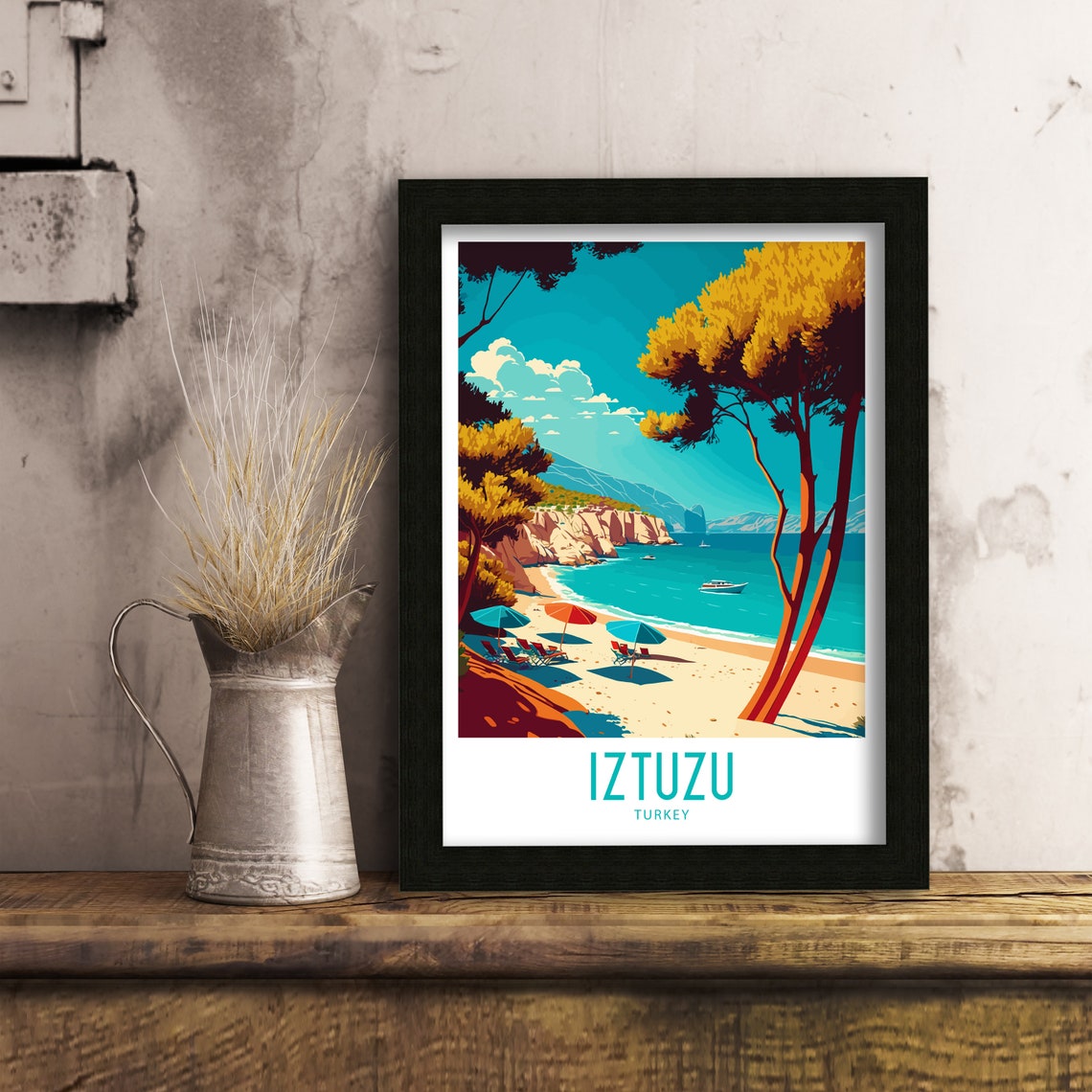 Iztuzu Travel Print Wall Art Iztuzu Turkey Travel Poster Gift Iztuzu Turkey Scenery Art Iztuzu Turkey Gift Wall Art Iztuzu Scenic Poster - Image 2