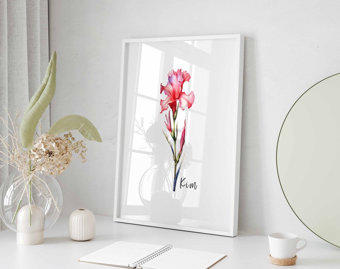 Custom Family Birth Month Flower Art Print - Image 3