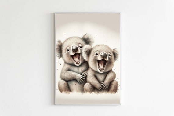 Positive Koala Art Print, Funny Wall Decor