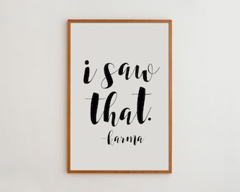 Karma Sign Art Print, Scandinavian Wall Decor