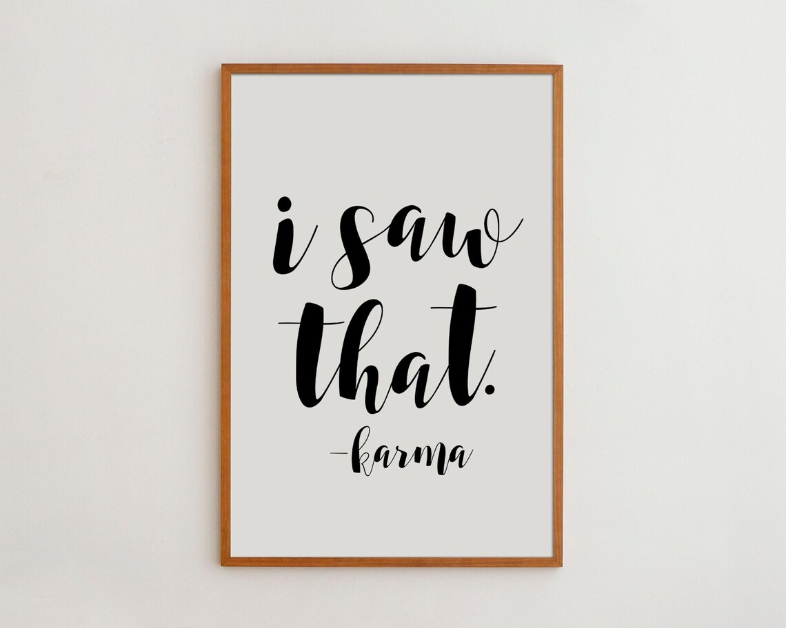 Karma Sign Art Print, Scandinavian Wall Decor