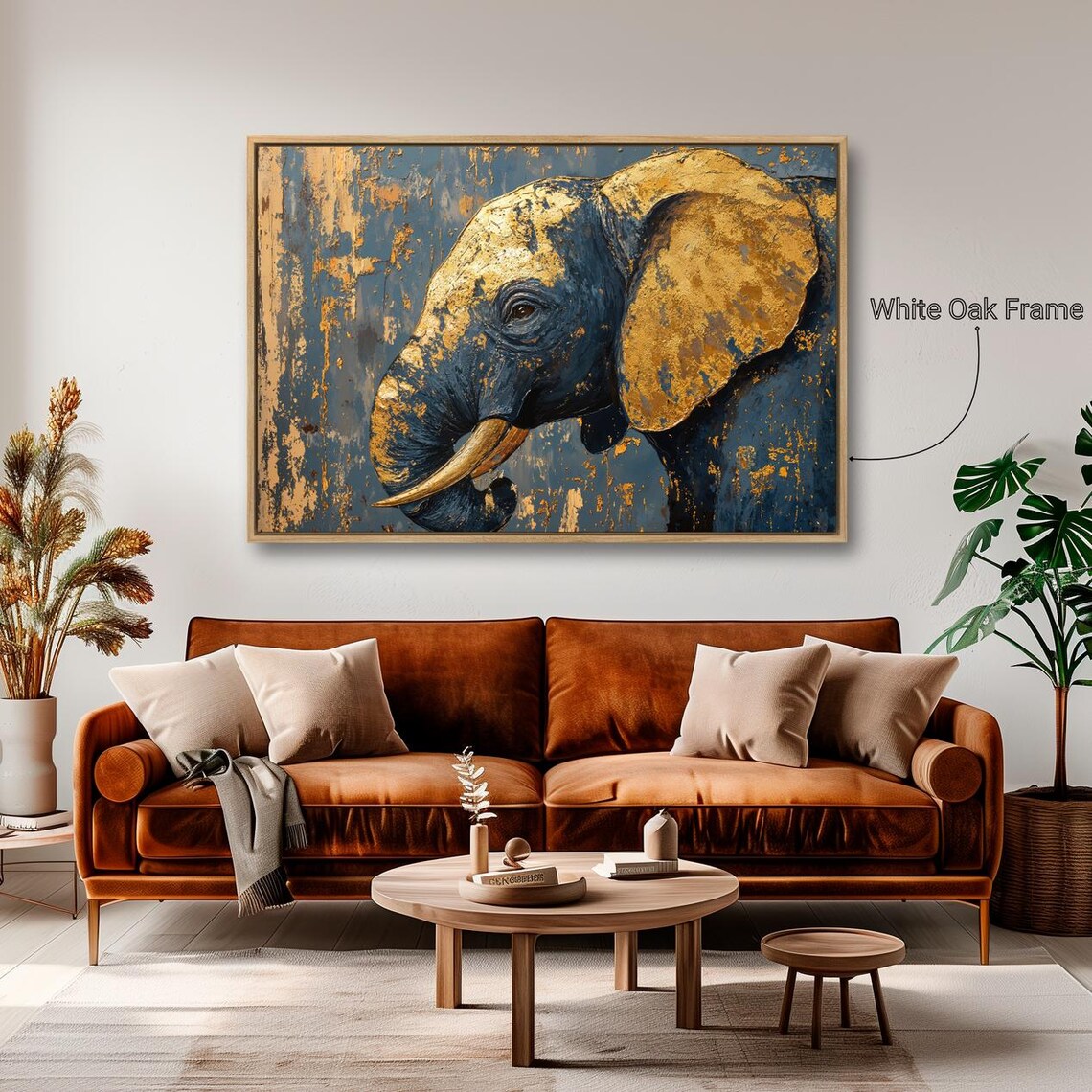 Baby Elephant Portrait, Abstract Wildlife Art Print - Image 2