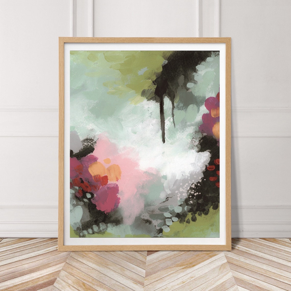 Vintage Abstract Art Painting, Minimalist Abstract