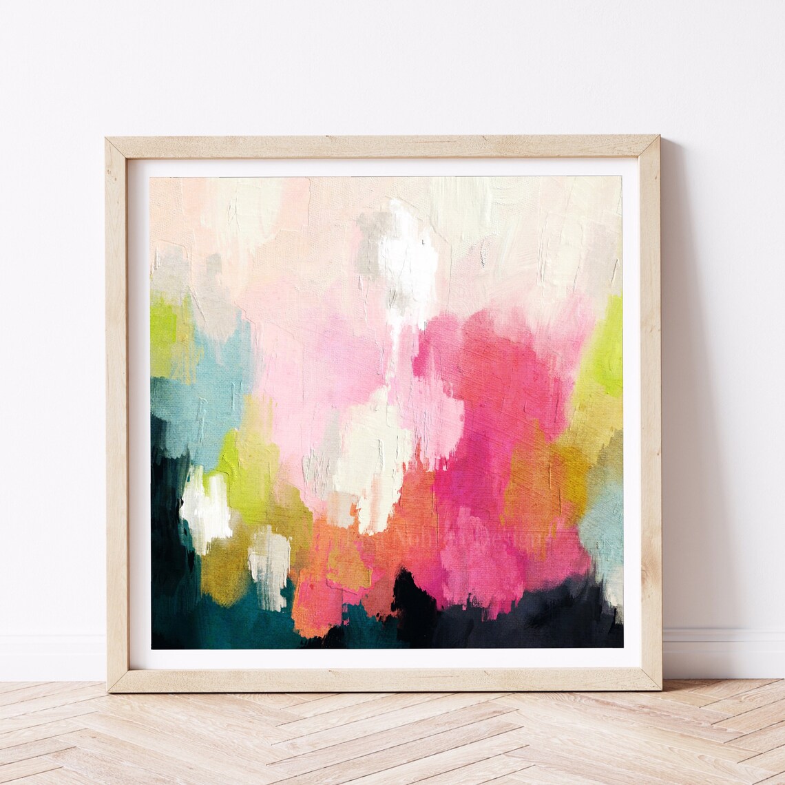 Colorful Square Abstract, Modern Minimalist Art Print