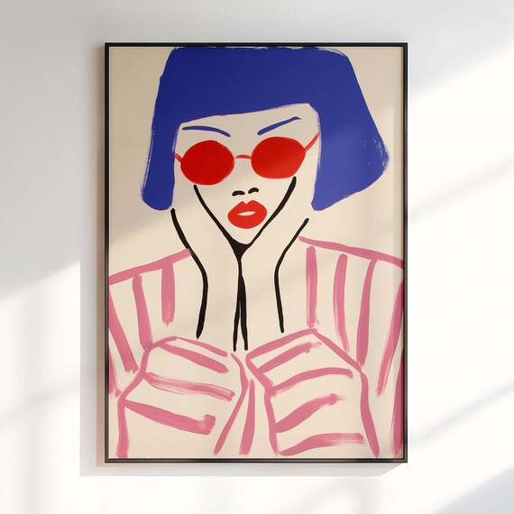 Women Wall Art Maximalist Dopamine Decor Woman Poster Print Livingroom Preppy