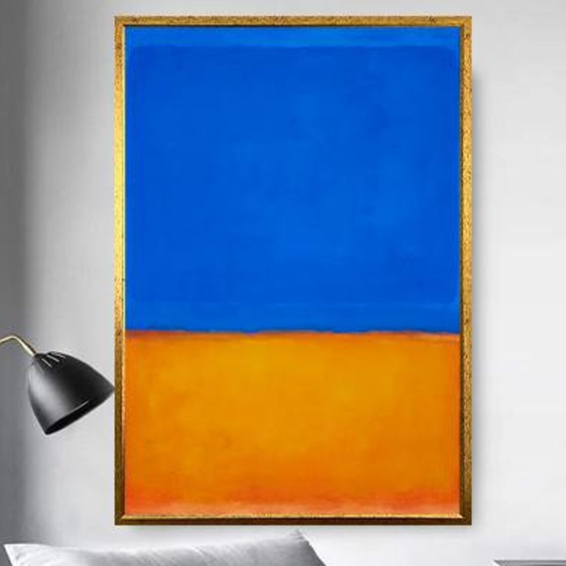 Blue and Golden Yellow Abstract Color Field Modern Art Poster - Image 5