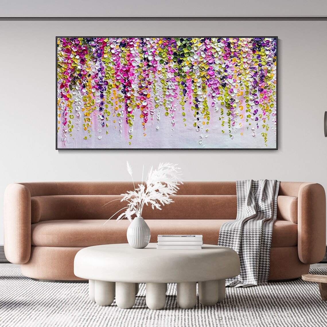 Abstract Floral Texture Oil Painting Art Print - Image 2