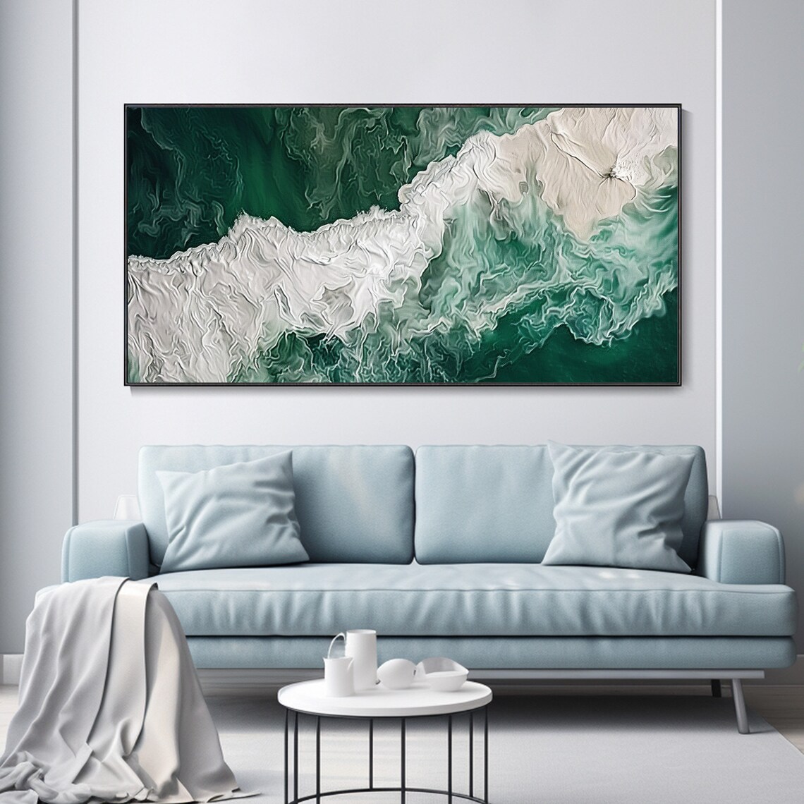 Modern Abstract Seascape Oil Painting Art Print - Image 2
