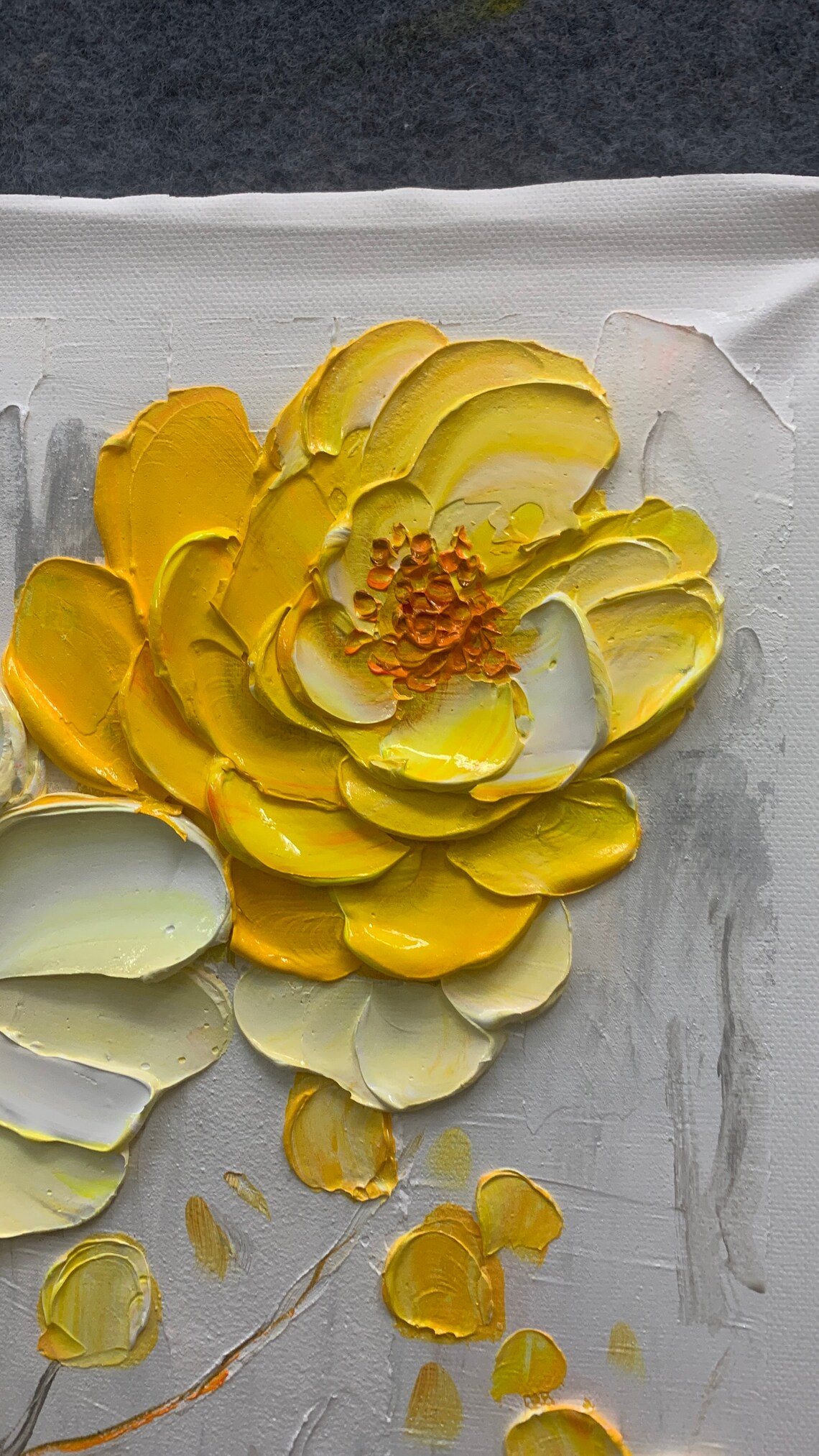 Colorful 3D Creamy Flower Abstract Floral Art Print - Image 2