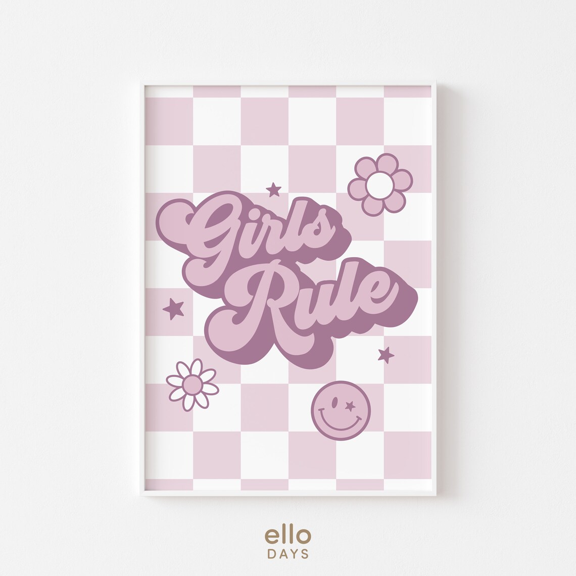 Girls Rule Boho Girl Power Bedroom Art Print - Image 2