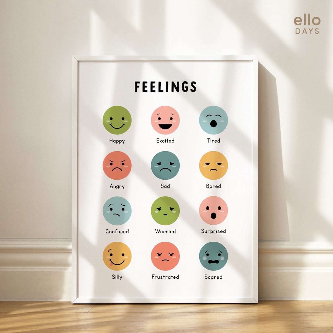 Toddler Feelings Educational Poster, Preschool Decor - Image 2