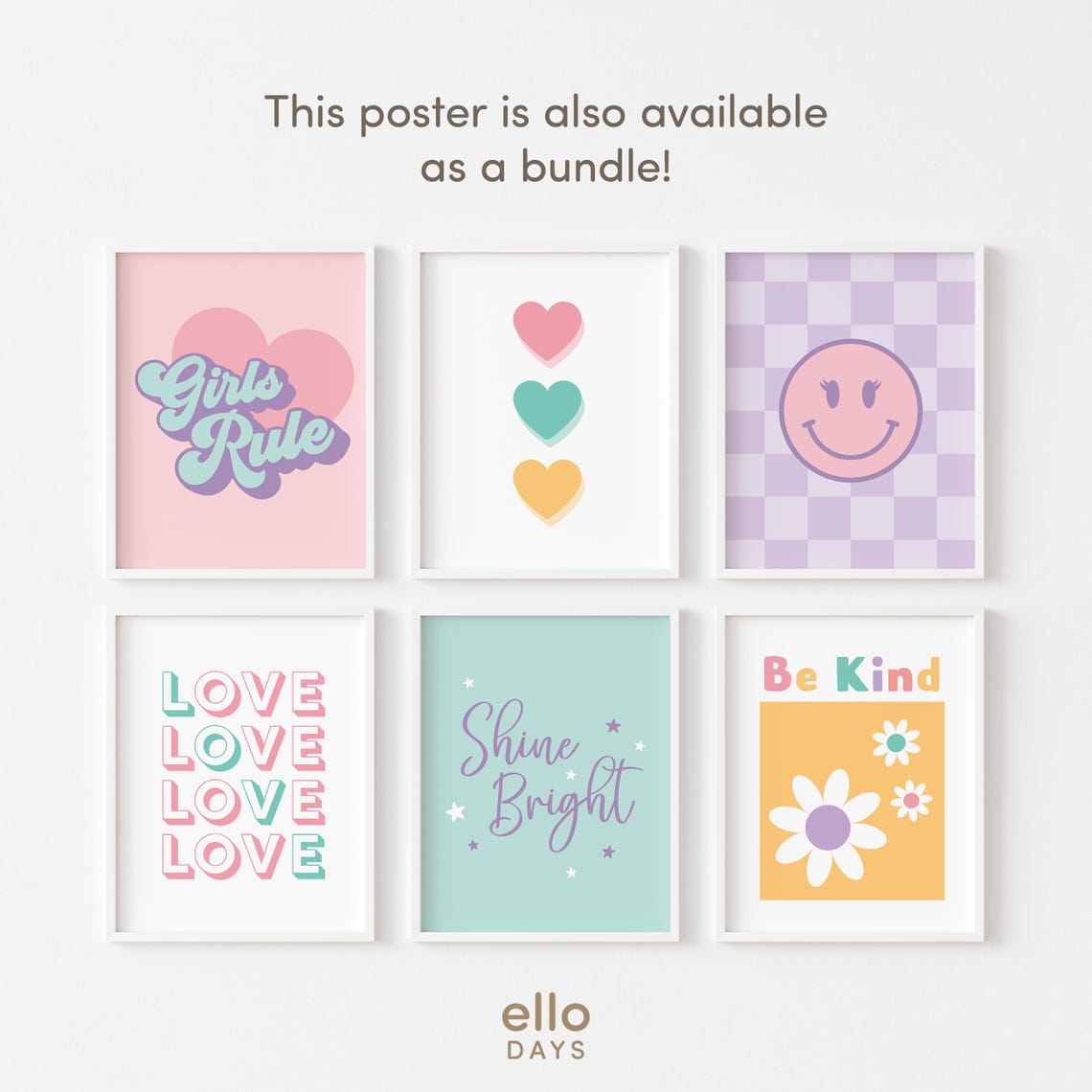 Love Girl Room Decor Print Valentine Wall Decor Poster Girly Wall Art Sign Decoration Toddler Girl Playroom Print Teen Girl Room - Image 2
