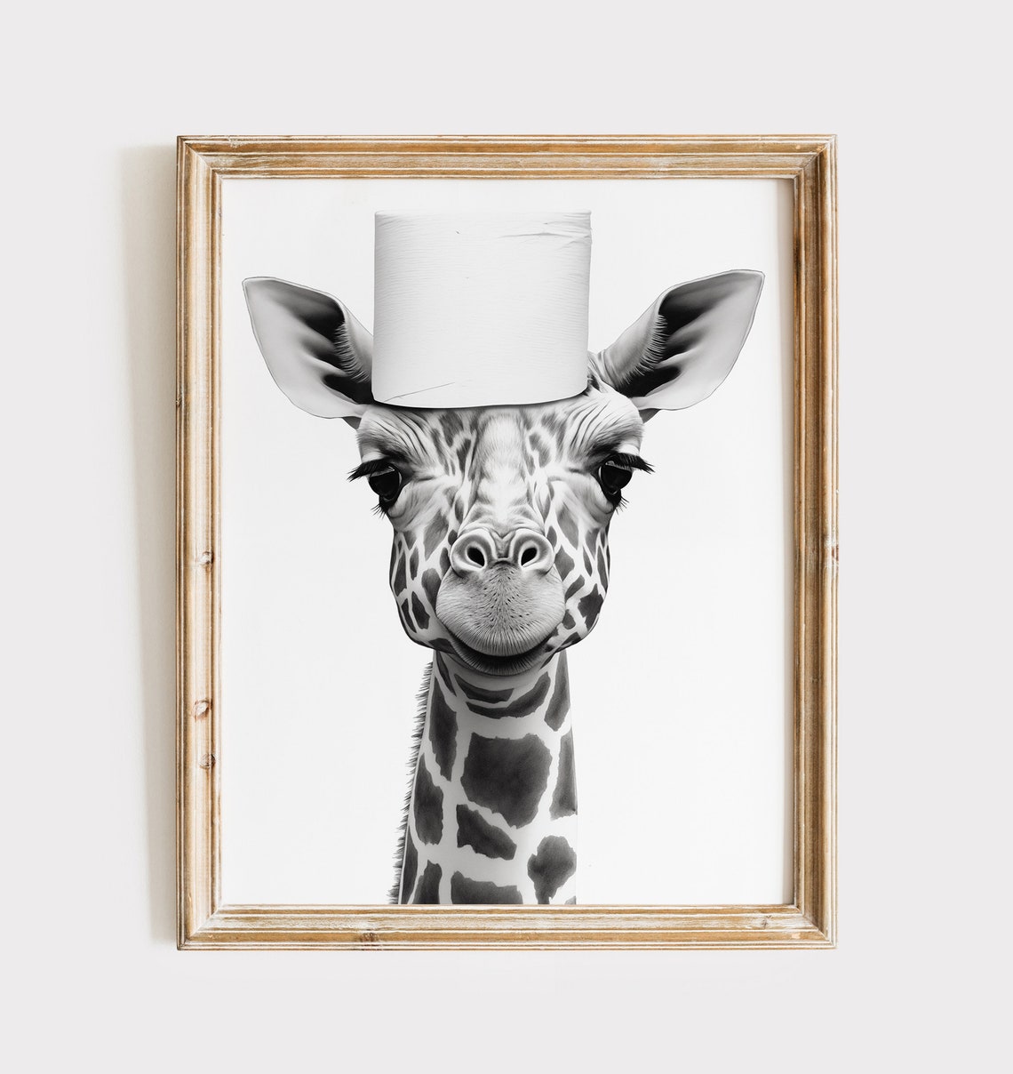 Giraffe Poster Animal Bathroom Decor Giraffe Decor Giraffe Art Funny Bathroom Gift Decor Poster Black And White Bathroom Print