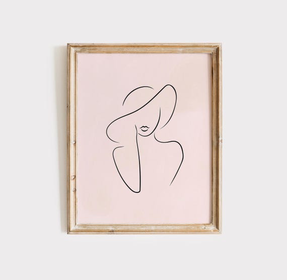 Woman Line Drawing Art Print Minimalist Feminine One Line Wall Home Decor Female Body Print Poster Modern Body Line Art