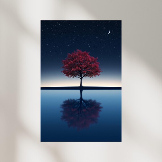 Red Tree - Nature Art Print
