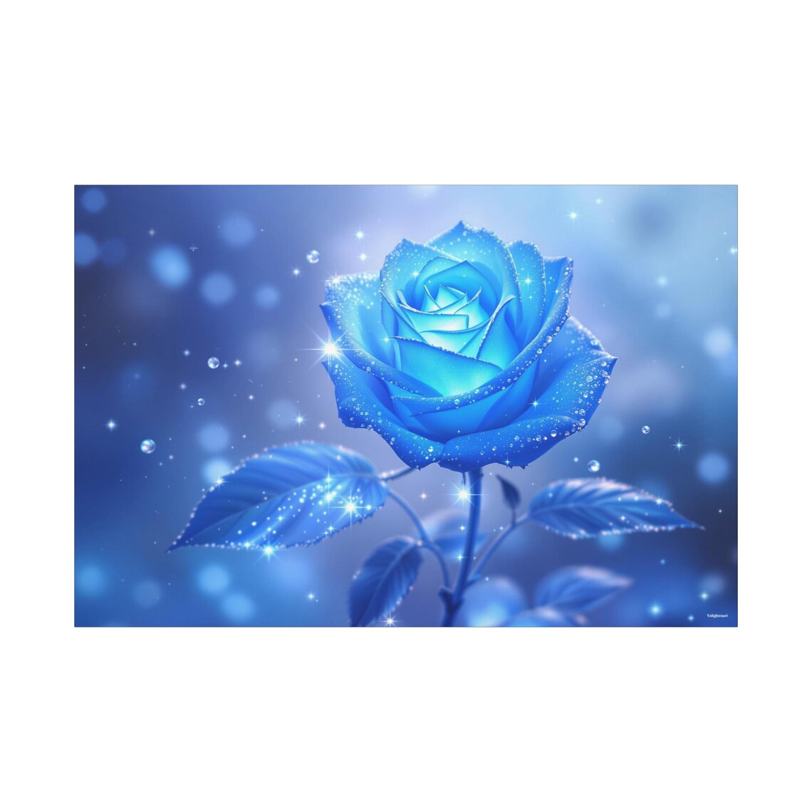 Blue Rose Ethereal Floral Art Print - Image 3