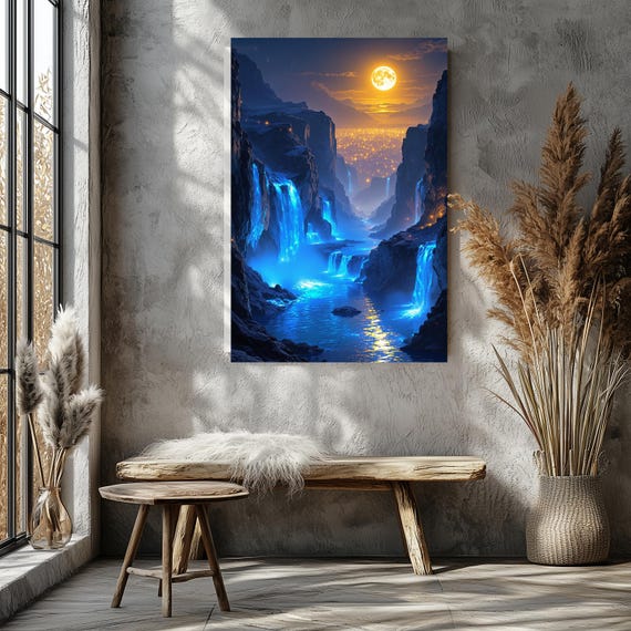 Dreamy Waterfall Watercolor Art Print