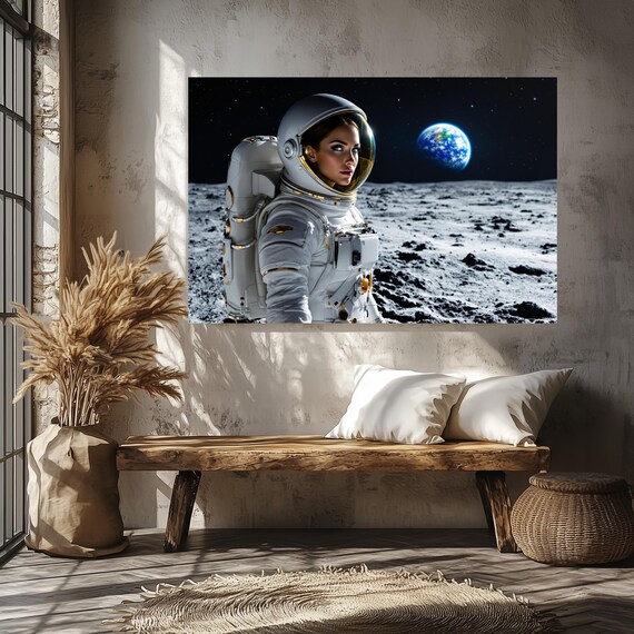 Female Astronaut - Celestial Art Print