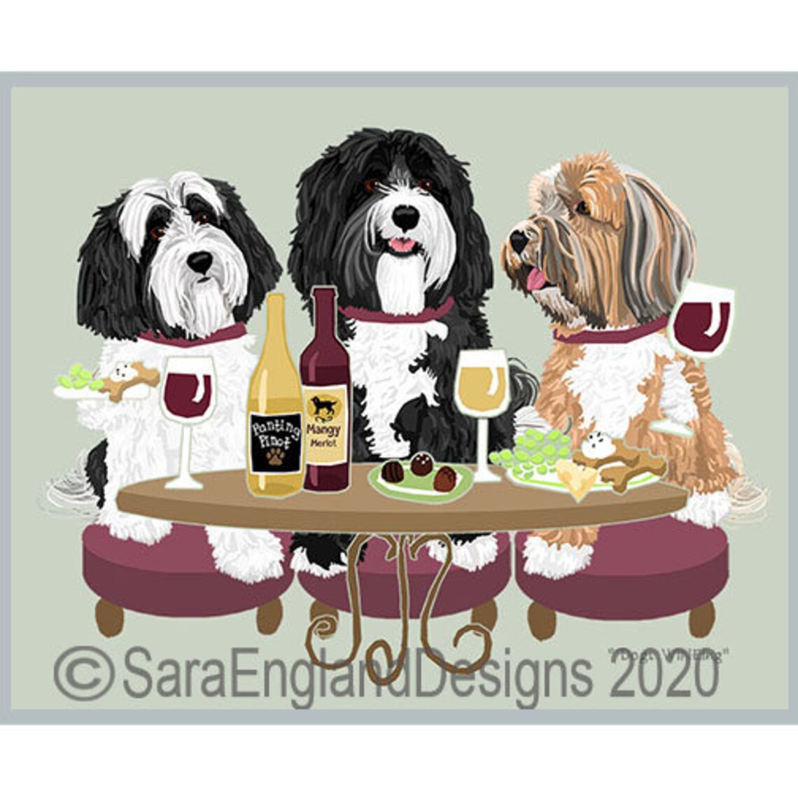 Dogs Wineing Tibetan Terrier - Humour