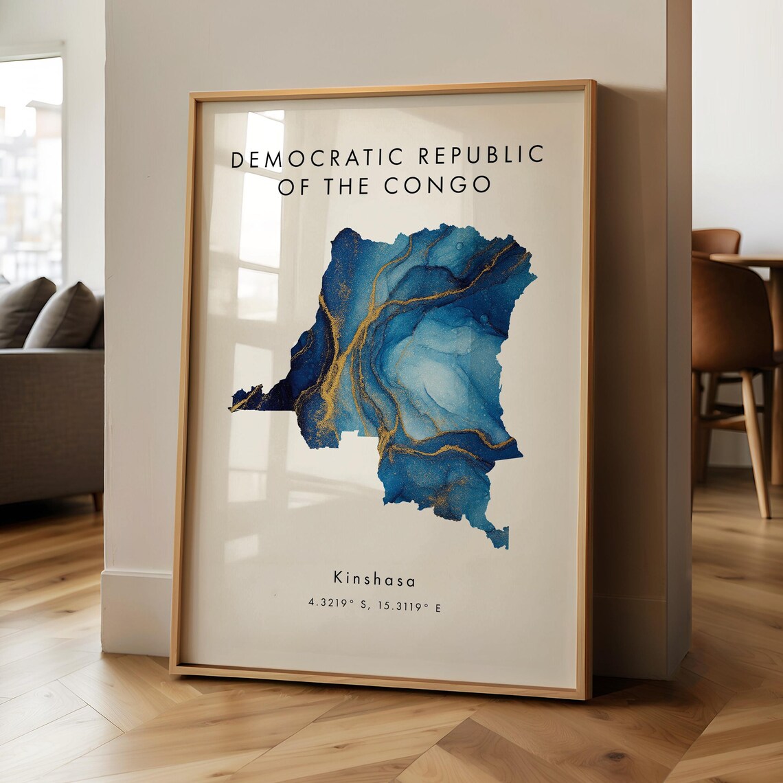 Democratic Republic Of The Congo Map Travel Poster