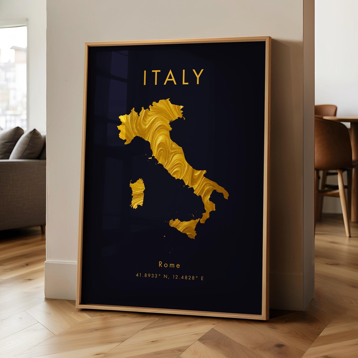 Italy Map Printed Poster, Europe Travel Wall Art