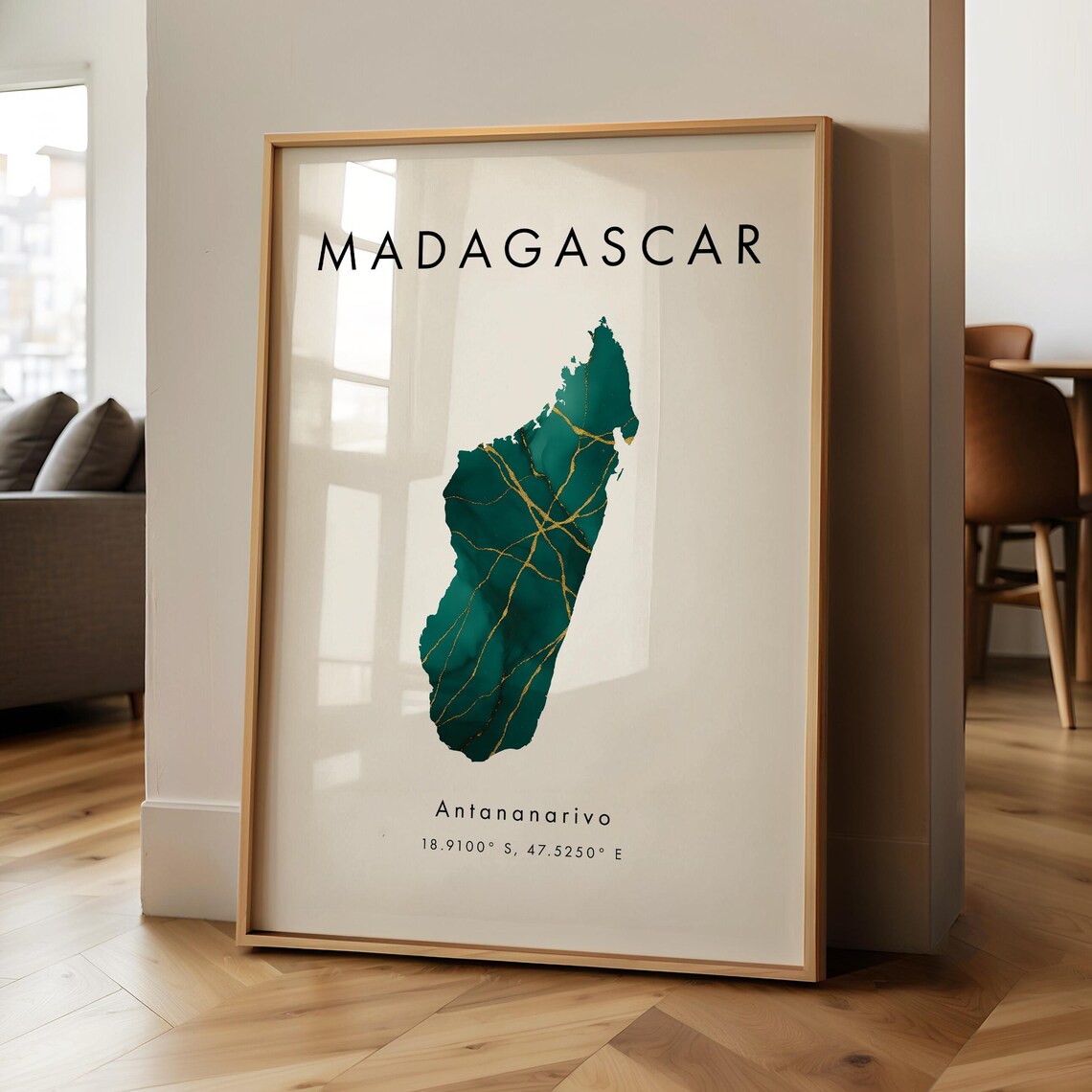 Madagascar Map Poster, Africa Travel Wall Art