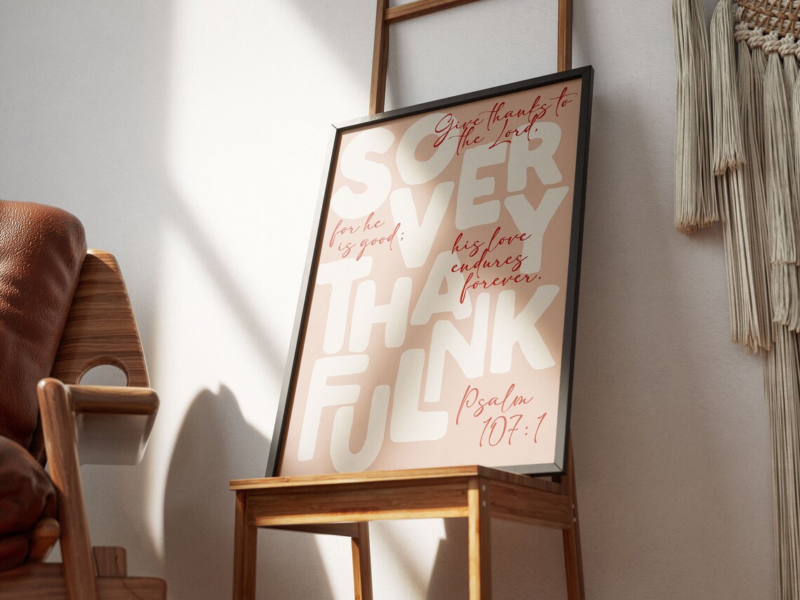 So Very Thankful Psalm 107:3 Christian Art Print - Image 4