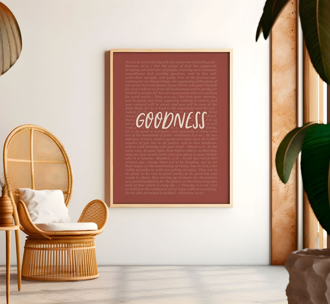 Goodness Fruit Of The Spirit Bible Verse Artwork Scripture Christian Poster Baby Nursery Home Decor Instant Print - Image 5