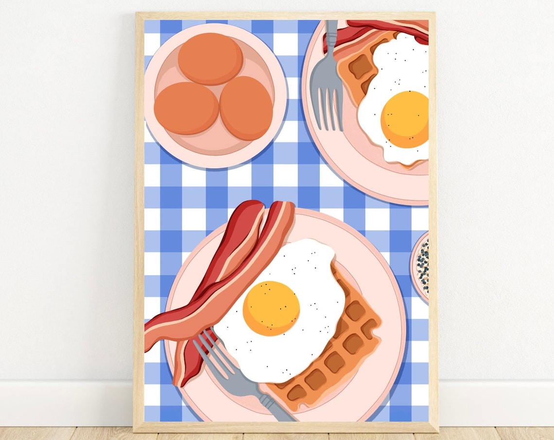 Bacon And Eggs Breakfast Kitchen Art Print