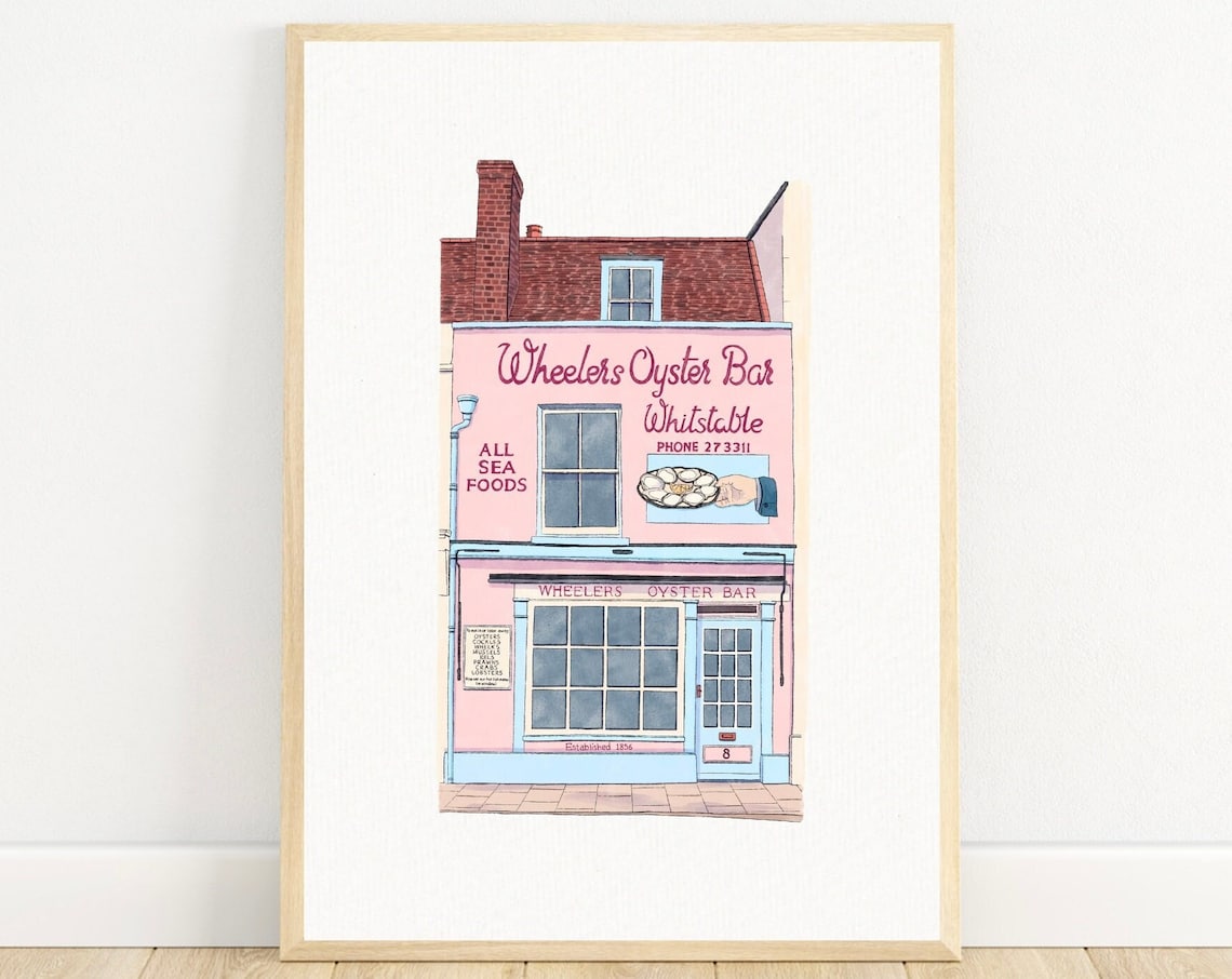 Wheelers Oyster Bar Whitstable Watercolour Art Print