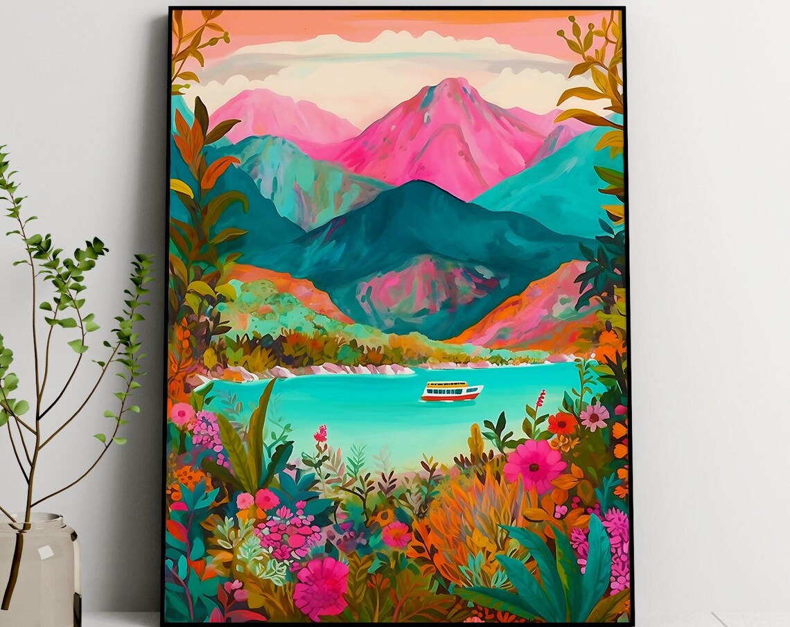 Italy Illustration Travel Poster, Colorful Wall Decor