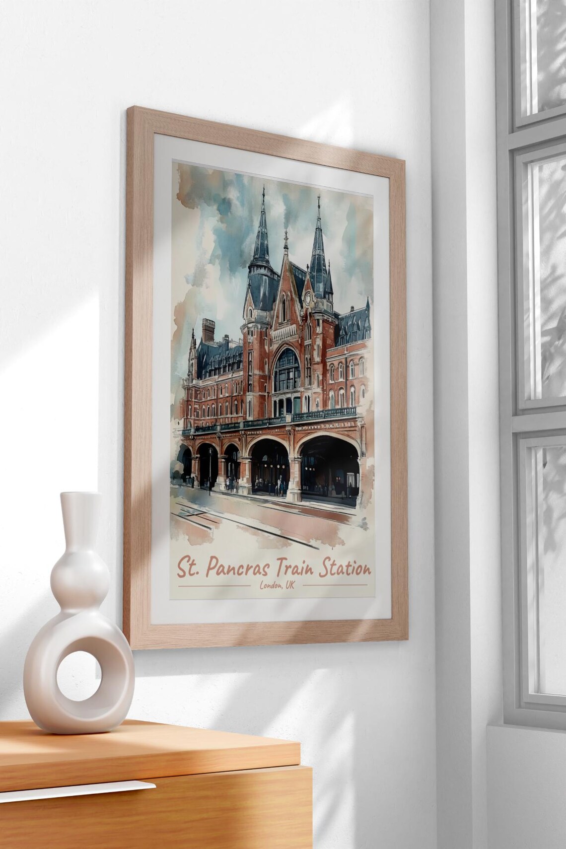 St Pancras Train Station Vintage London Poster - Image 3