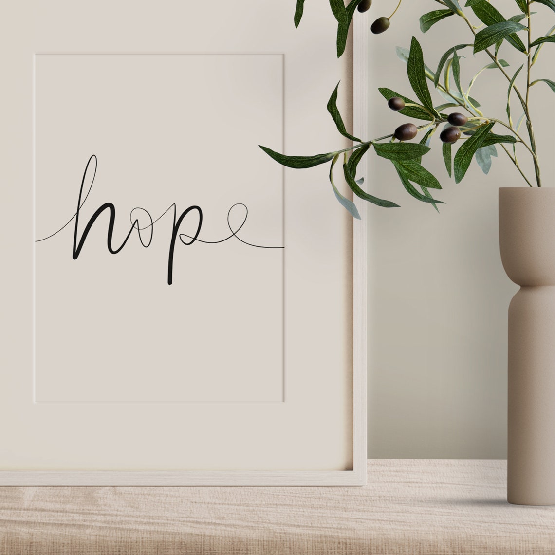 Hope Flowing Calligraphy Script Modern Minimalist Quote Poster - Image 3